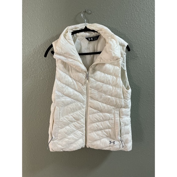 Under Armour Jackets & Blazers - Under Armour Womens White Puffer Vest Full Zip Quilted Sleeveless Jacket Medium